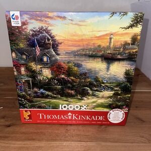 Thomas Kinkade 1000 Piece New England Harbor Puzzle Painting 2018 Ceaco